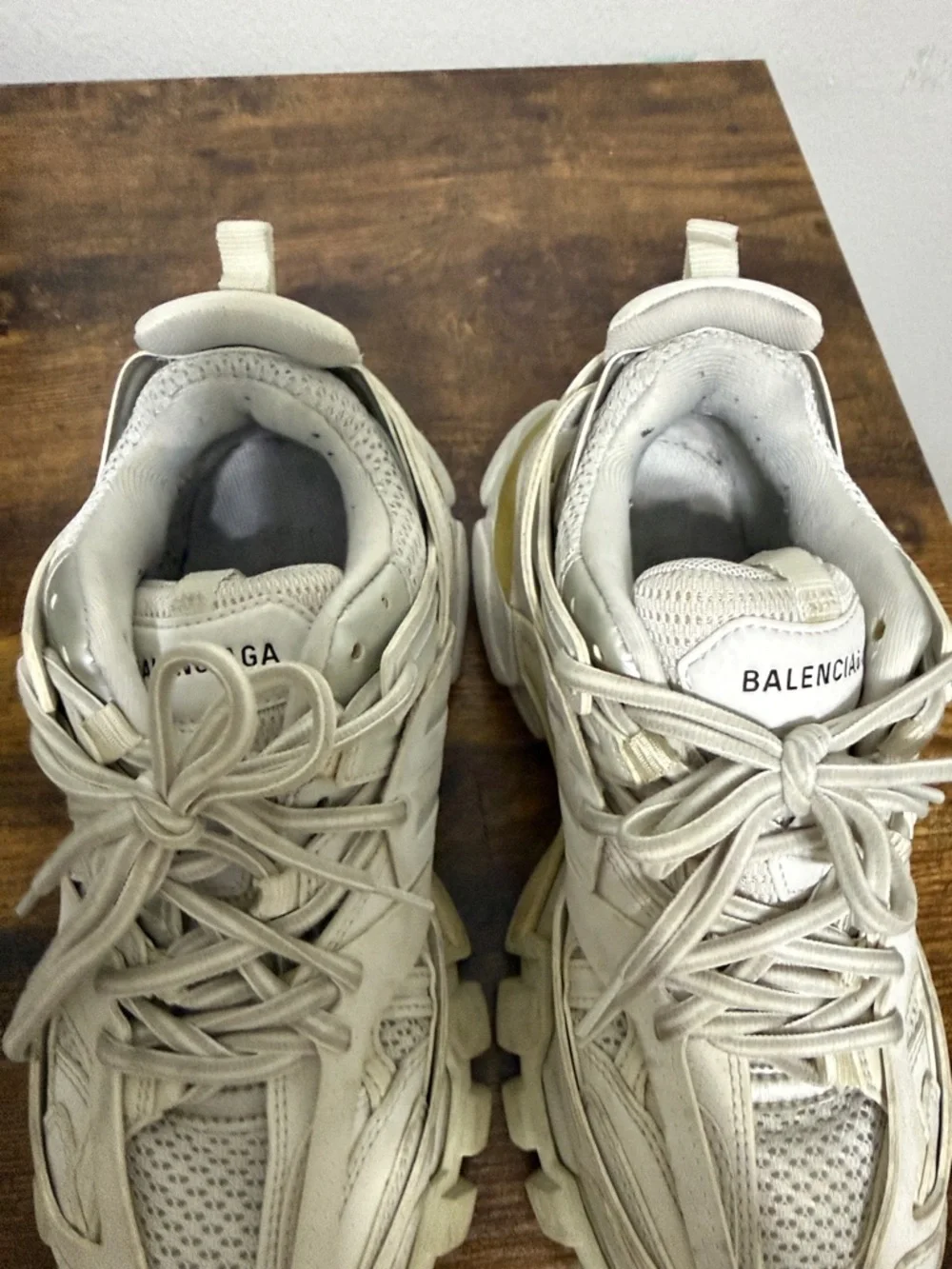 Balenciaga Chunky Lace-Up Sneakers in Cream - Picture 4 of 5